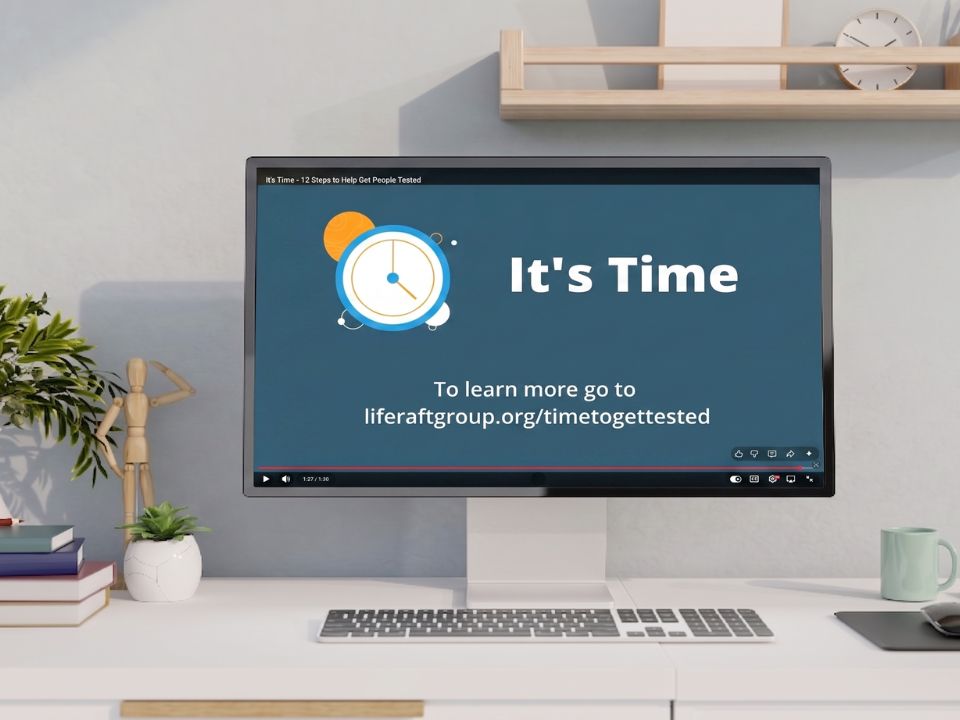Matt’s biomarker-testing animation displayed on a desktop screen
