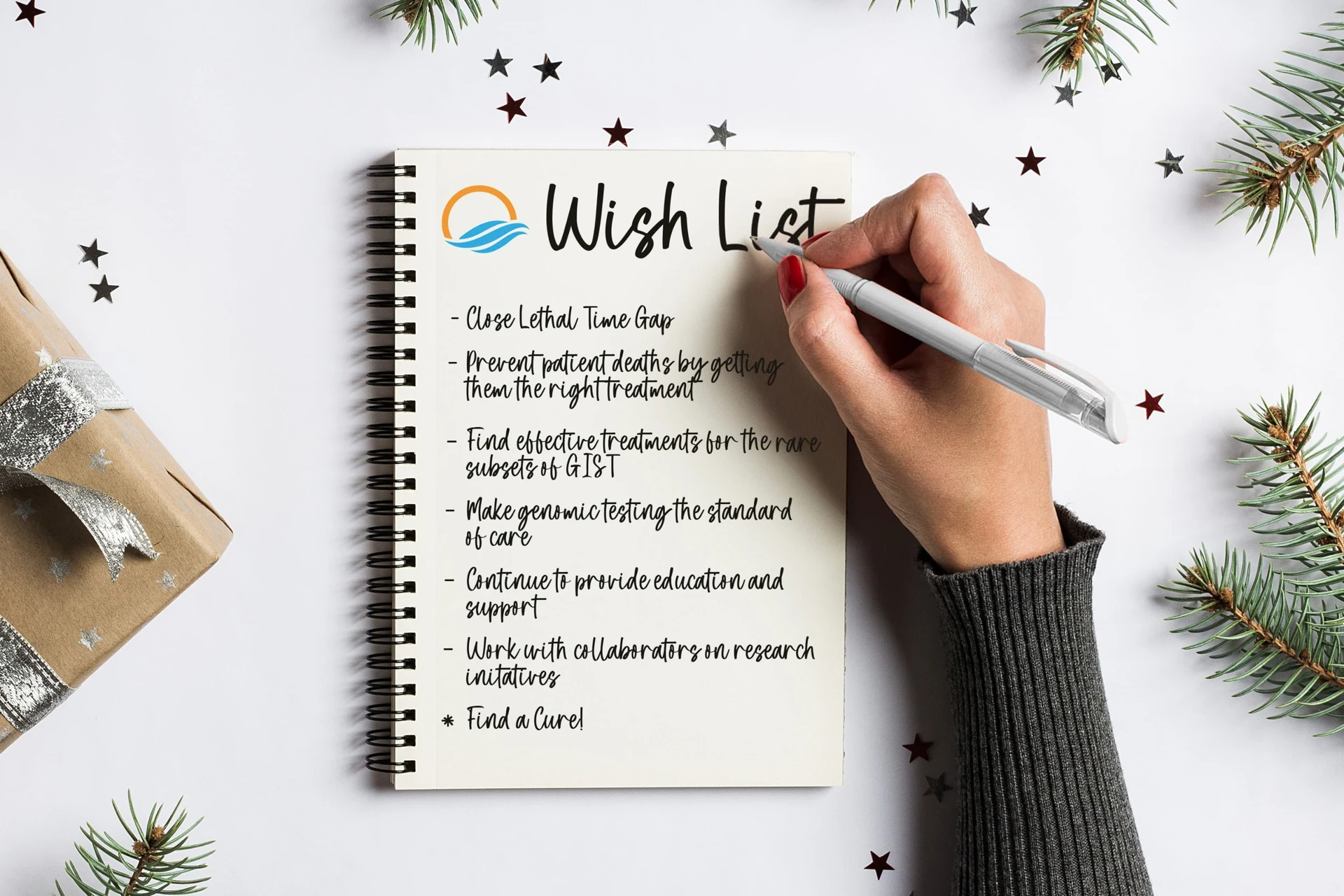 A wish list with a mission project preview
