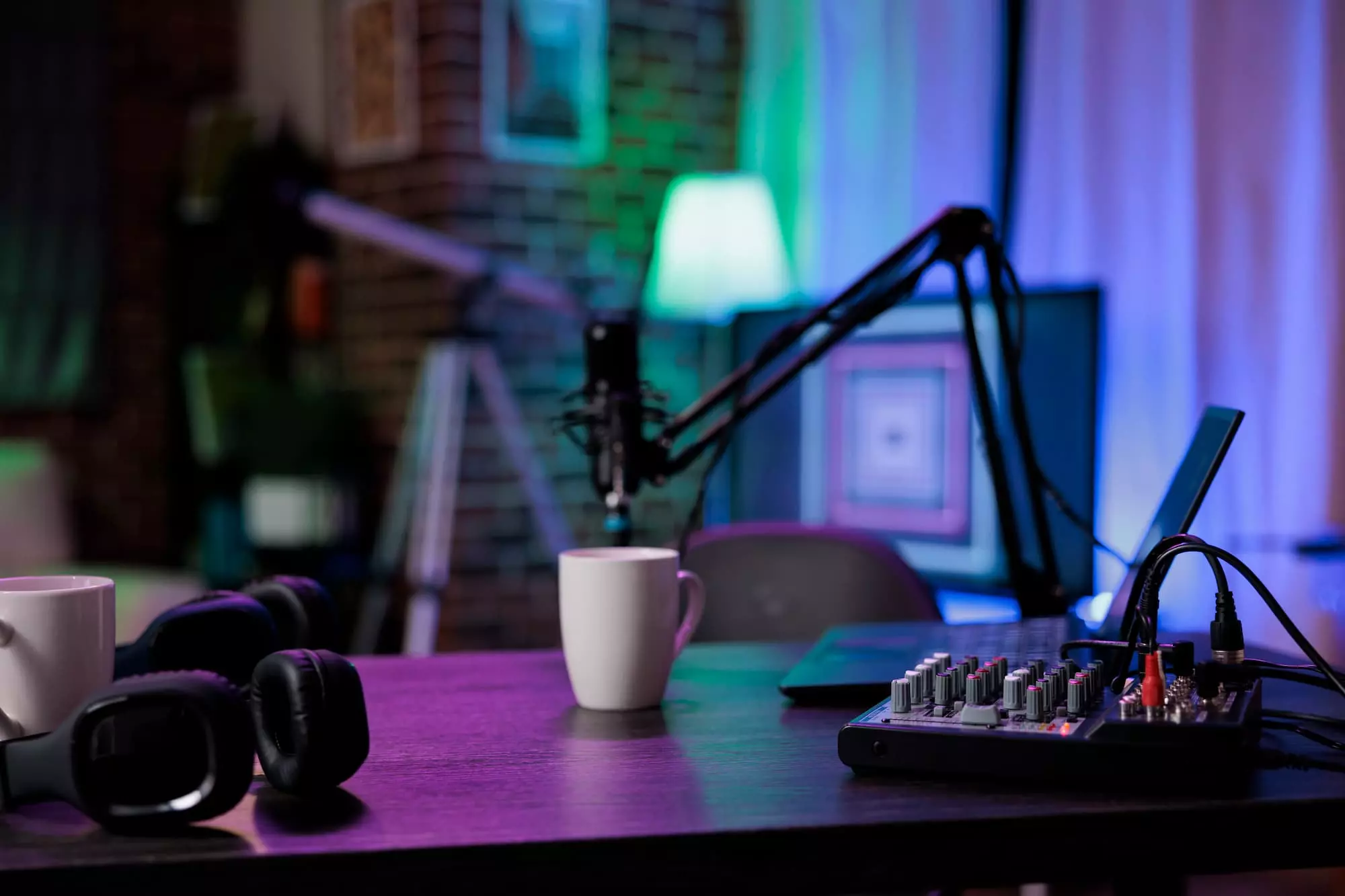 Podcast and video content production setup